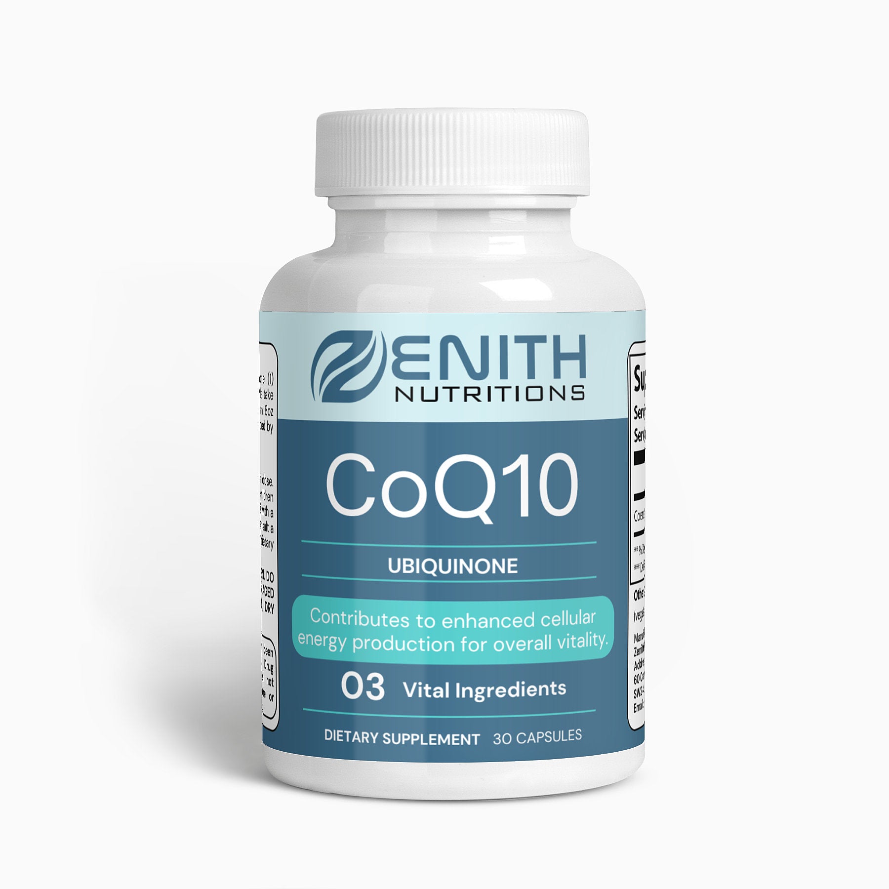 CoQ10 Ubiquinone (Essential for producing ATP, the body's major energy source)