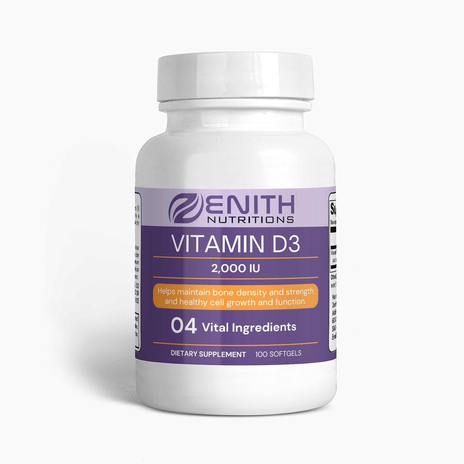 Vitamin D3 2,000 IU (support muscles and boosting energy levels in the body)